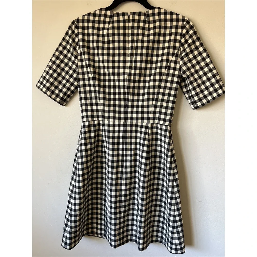 J. Crew Mini Dress 0 Gingham Bi Stretch Wool Blend Tollegno 1900 BP598